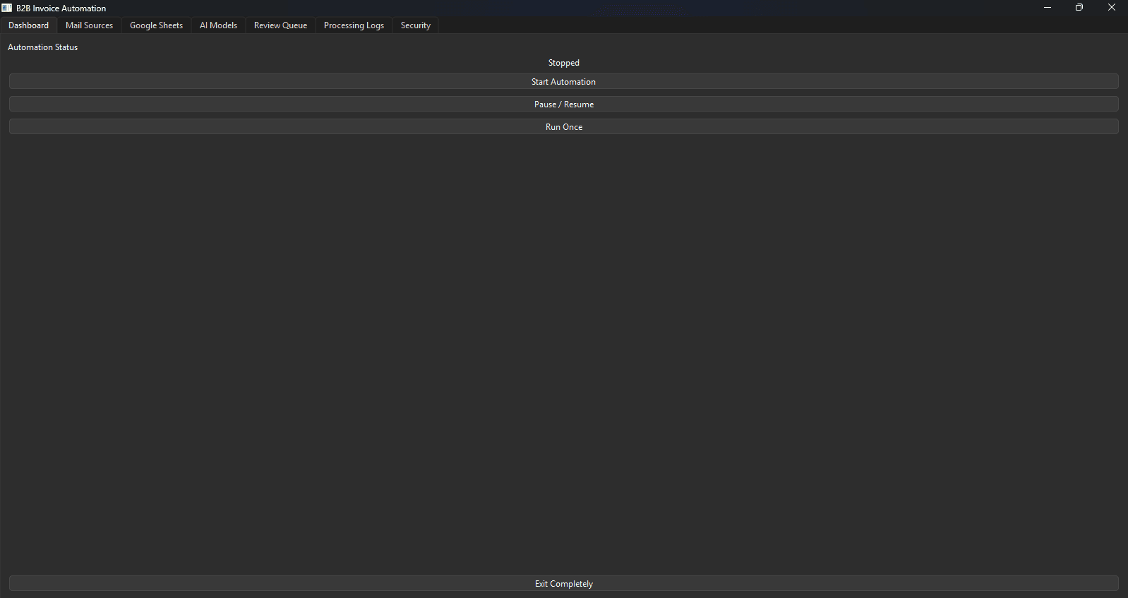 B2B Invoice Automation interface