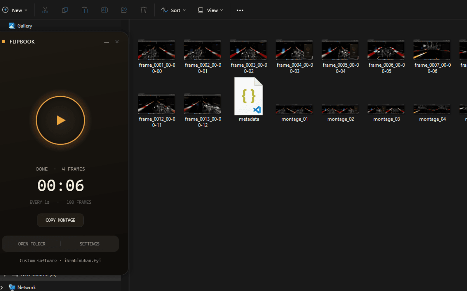 Flipbook interface